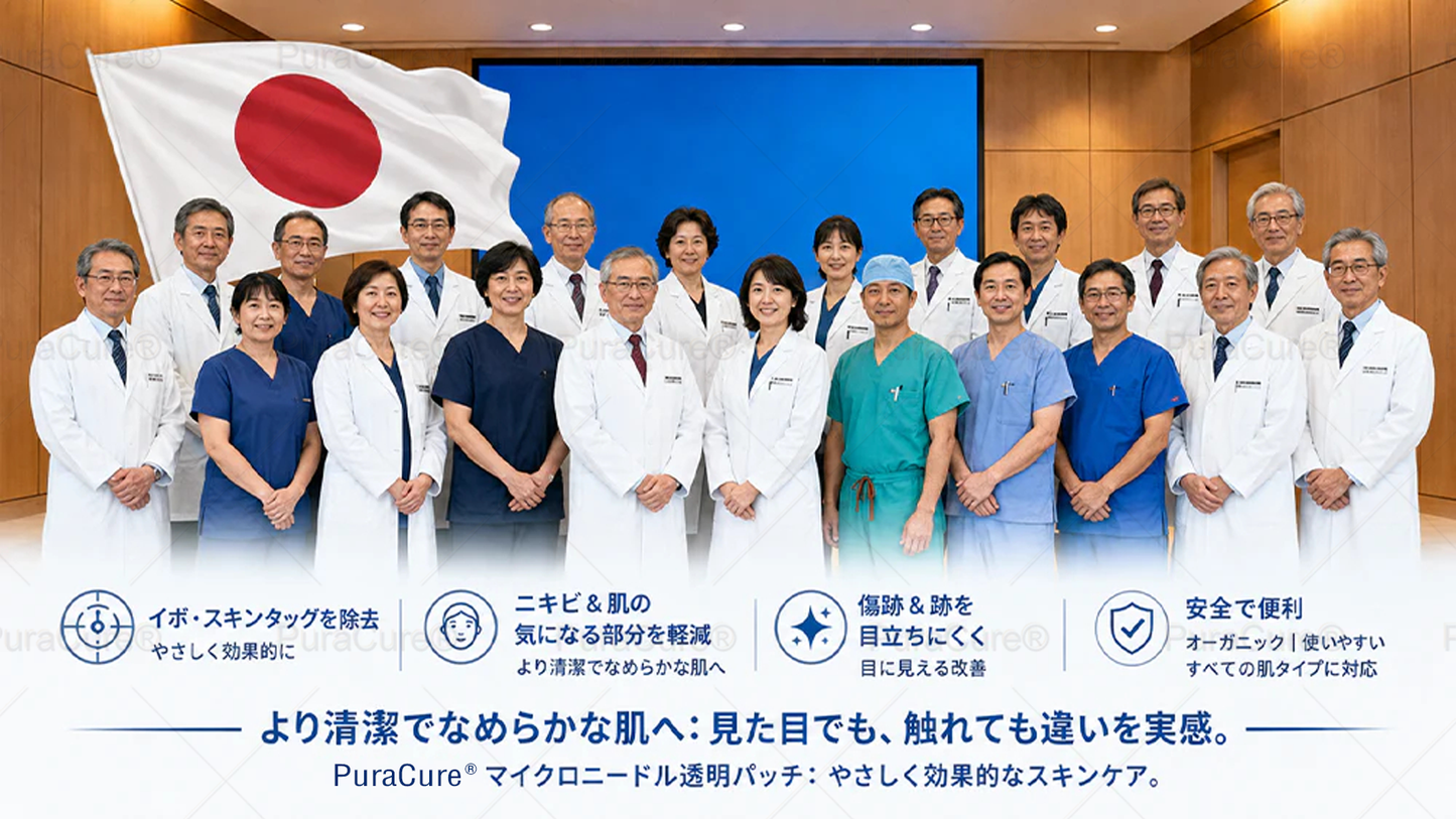 🧑‍⚕️PuraCure® 2-in-1 マイクロニードル＆ハイドロコロイドパッチ🍀| 盛り上がったホクロ・ニキビ・扁平イボ・スキンタッグのケアに | シワ・ニキビ跡・肌の色ムラをケア | 目立たない透明パッチ（顔・体用）