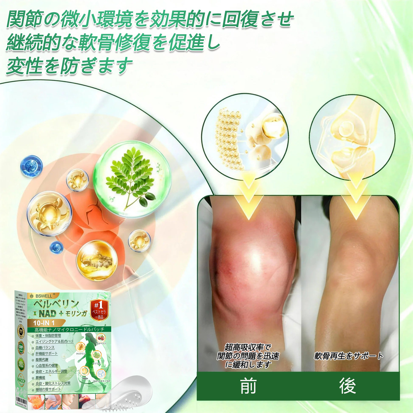 🧑‍⚕️公式旗艦店 /BSWELL®＆NAD+ 10-in-1 ナノ強化フォーミュラ — 肥満、肌のたるみ、糖尿病、睡眠時無呼吸症候群、関節の悩み、その他健康上の懸念にアプローチ🌟